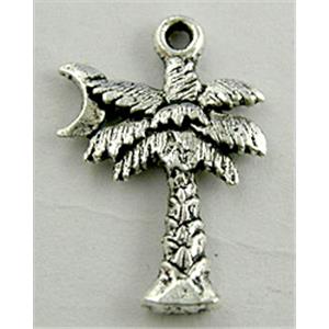 Coconut tree pendants, Tibetan Silver Non-Nickel, 15x20mm [NN1829]