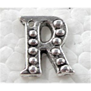 Tibetan Silver R letter Non-Nickel, 10.5x11.6mm [NN1844]