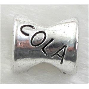 COLA beads, Tibetan Silver Spacer Non-Nickel, 9mm dia,10mm length, hole:5mm [NN1910]