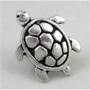 tibetan silver tortoise charms bead, non-nickel, approx 18x22mm, 7x10mm hole [NN19812]