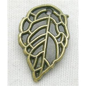 Antique Bronze Tibetan Silver No Nickel Leaf  Charms, 10x16mm [NN2015BPDX]
