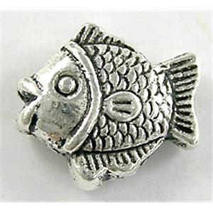 Tibetan Silver Zinc Fish Non-Nickel, 13.5x15mm, hole:2mm [NN244]
