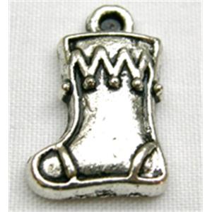 Tibetan Silver Christmas Shoes Non-Nickel, 17mm length [NN350]
