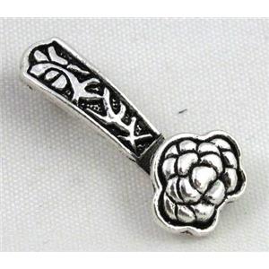 tibetan silver pendant bead, non-nickel, approx 11.5x27mm [NN35218]