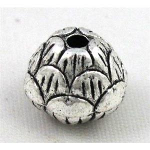 spacer tibetan silver charms bead, non-nickel, approx 11.5x10mm, 1.5mm hole [NN35304]