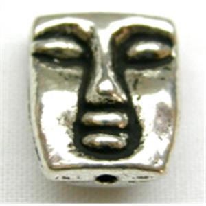 Tibetan Silver ManFace beads, 10mm wide [NN384]