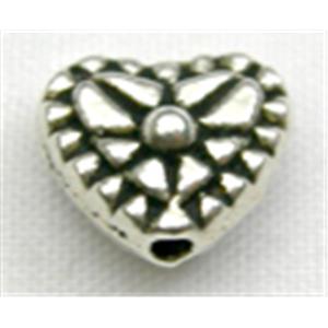 Tibetan Silver Heart Non-Nickel, 8mm wide [NN416]