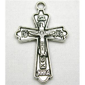 Tibetan Silver Latin Cross non-nickel, 18x20mm [NN460-1]