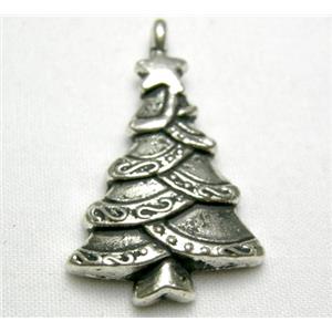 Tibetan Silver ChristmasTree non-nickel, 29mm high [NN465]