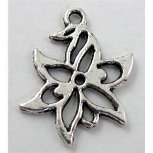 leaf, Tibetan Silver pendant non-nickel, 10x20mm [NN5076]
