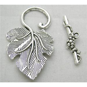 Tibetan Silver Toggle Clasps Non-Nickel, 22x37mm,stick:25mm [NN5108DX]