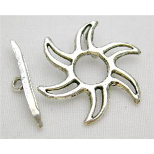 Tibetan Silver toggle clasps non-Nickel, fire ball: 22mm, stick: 20mm [NN5115]