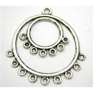 Tibetan Silver Pendant Non-Nickel, 30mm diameter [NN519]