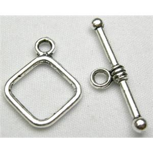 Tibetan Silver toggle clasps non-nickel, ring:18mm dia, stick:24mm length [NN540]