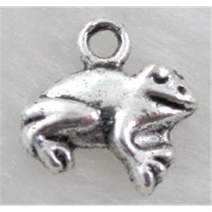 happy frog, Tibetan Silver pendant Non-Nickel, 12x12mm [NN5418]