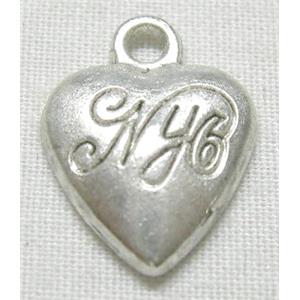 Tibetan Silver Heart Pendant Non-Nickel, 11x14mm [NN5555DX]