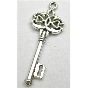 Tibetan Silver Key Charms Non-Nickel, 45mm length [NN678]