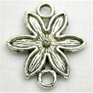Tibetan Silver Flower links Non-Nickel, 16mm diameter [NN745]
