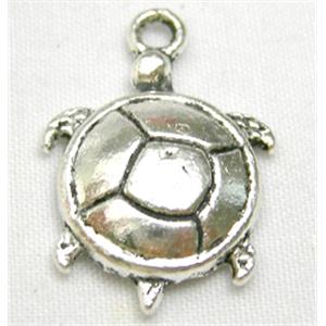 Tibetan Silver Turtle pendant Non-Nickel, 17mm diameter [NN747]