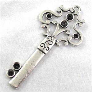 Tibetan Silver key pendants, Non-Nickel, 38x76mm [NN7546]