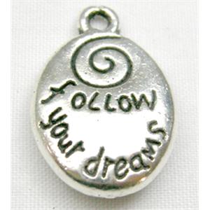 Tibetan Silver Charms Non-Nickel, 21mm length [NN777]