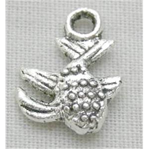 Tibetan Silver Zinc Goldfish Non-Nickel, 8.8x11mm [NN800]