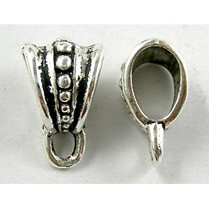 Bails, Tibetan Silver Hanger Non-Nickel, 10x15mm, hole:5x8mm [NN8000]