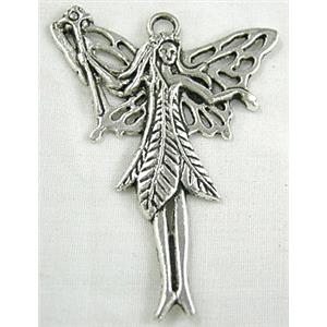 Angel, Tibetan Silver Charms Non-Nickel, 40x53mm [NN8038]