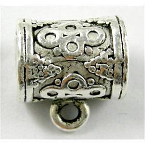 Tibetan Silver Hangers Non-Nickel, 9.8mm dia, 12.5mm length, hole:6.5mm [NN8059DX]