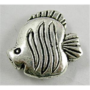 Tibetan Silver Zinc Fish Non-Nickel, 18.5x18mm, hole:1.5mm [NN8066]