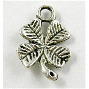 four-leaf clover, Tibetan Silver pendant Non-Nickel, 10x15mm [NN8069]