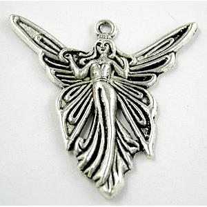 Angle, Tibetan Silver Charm Non-Nickel, 38x38mm [NN8088-1]