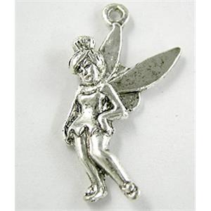 Tinkerbell pendant, Tibetan Silver Charm Non-Nickel, 25x40mm [NN8181]
