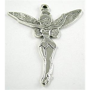 Tinkerbell Fairy Charm, Tibetan Silver pendant Non-Nickel, 45x50mm [NN8182]