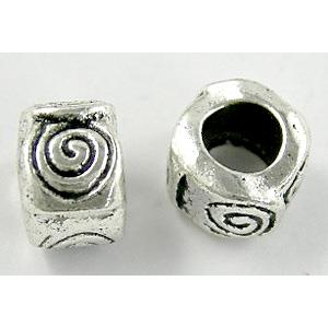 Tibetan Silver spacer Bead Non-Nickel, 9mm dia, hole:5mm [NN8219]