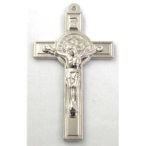 Tibetan Silver Crucifix Cross non-nickel, 43x75mm [NN8223]