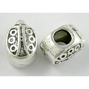 Tibetan Silver spacer Bead Non-Nickel, 8x12x8mm, hole:4.5mm [NN8231]