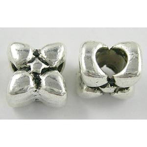 Tibetan Silver spacer Bead Non-Nickel, 10x10x7.5mm, hole:5mm [NN8233]