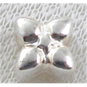 Silver plated bead, Tibetan Silver Spacer Non-Nickel, 10x10x7.5mm,hole:5mm [NN8233SP]