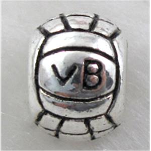 bead, Tibetan Silver Spacer Non-Nickel, 11mm dia, 8mm thin, hole:5mm [NN8236]