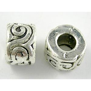 Tibetan Silver spacer Non-Nickel, 10mm dia, hole:4.5mm [NN8237]