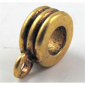 Bails, Antique gold, Tibetan Silver Hanger Non-Nickel, 9mm dia,hole:5mm [NN8247AGP]