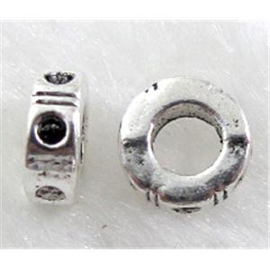 Tibetan Silver Spacer Non-Nickel, 9mm dia, hole:4.5mm [NN8262]