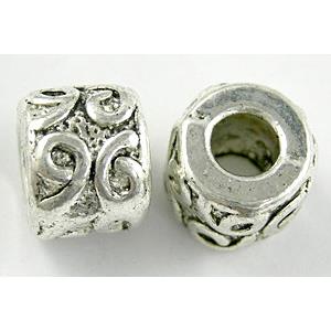 Tibetan Silver spacer Bead Non-Nickel, 10mm dia, hole:4.5mm [NN8265]