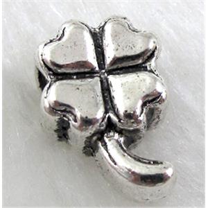 four-leaf clover, Tibetan Silver Spacer Non-Nickel, 11x16mm, hole:4.5mm [NN8276]