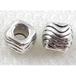 Tibetan Silver spacer Non-Nickel, 10x10mm, hole:4.5mm [NN8278]