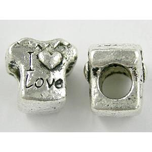 Tibetan Silver spacer Bead Non-Nickel, 11x10.5mm, hole:5mm [NN8293]