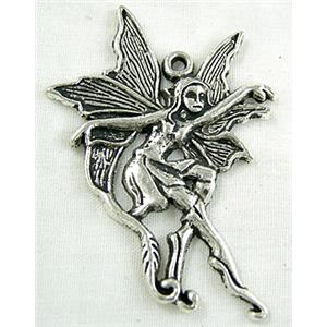 Angel, Tibetan Silver Charms Non-Nickel, 34x47mm [NN8319]