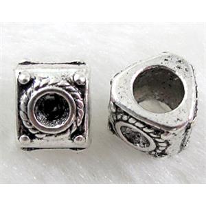 bead, Tibetan Silver Spacer Non-Nickel, 9x9mm, hole:5mm [NN8386]