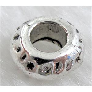 bead, Tibetan Silver Spacer Non-Nickel, 11mm dia, hole:5mm [NN8875]